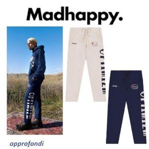 Madhappy cotton logo navy sweatpants/joggers